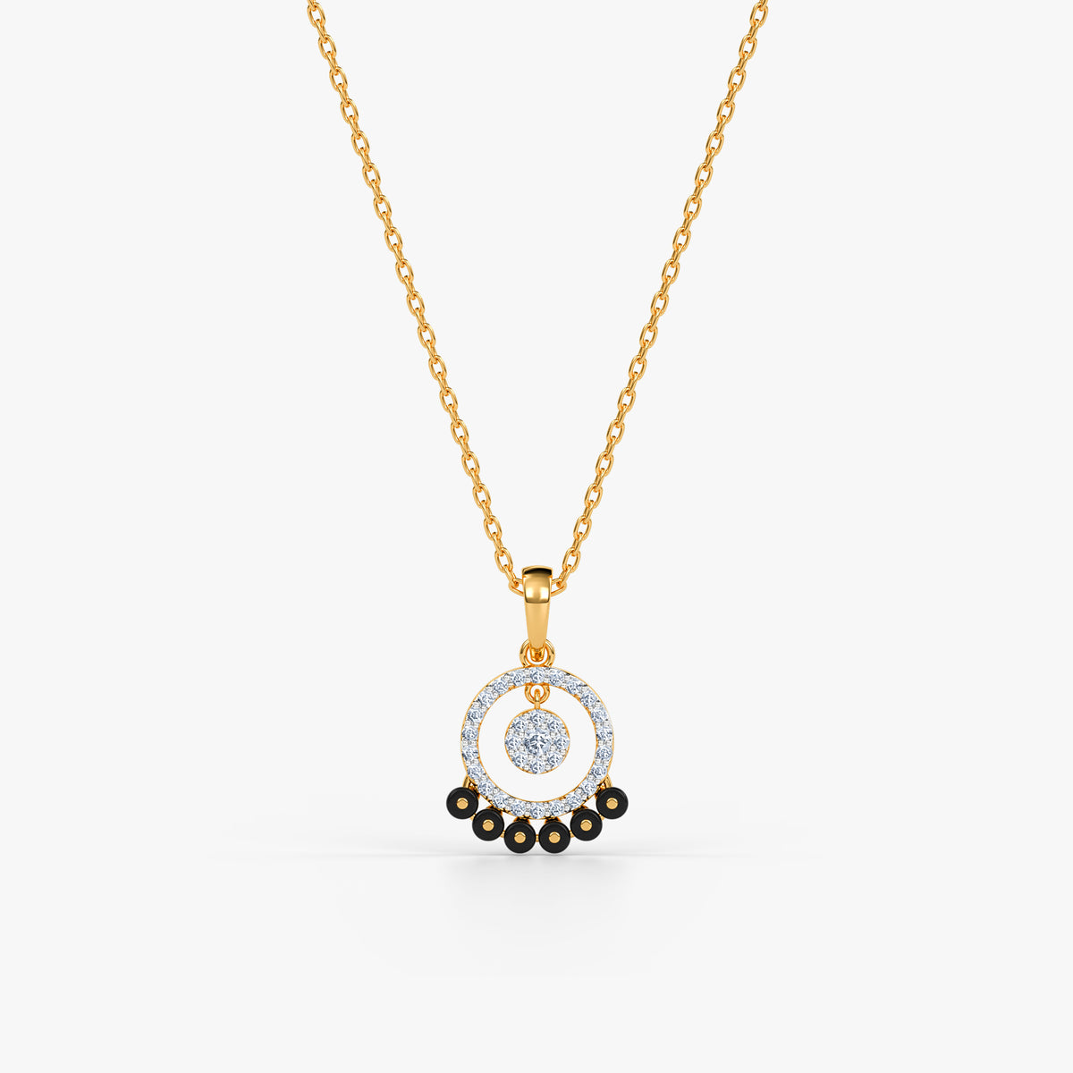 Gold Striking Circle Lab Grown Diamond Pendant