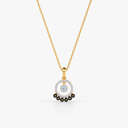 Gold Striking Circle Lab Grown Diamond Pendant