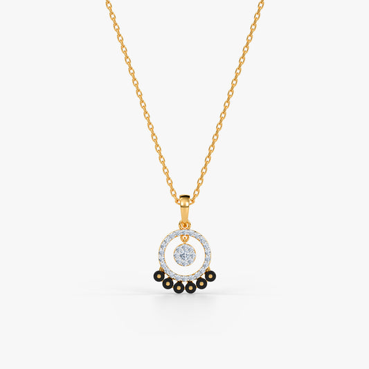 Gold Striking Circle Lab Grown Diamond Pendant