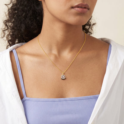 Gold Striking Circle Lab Grown Diamond Pendant