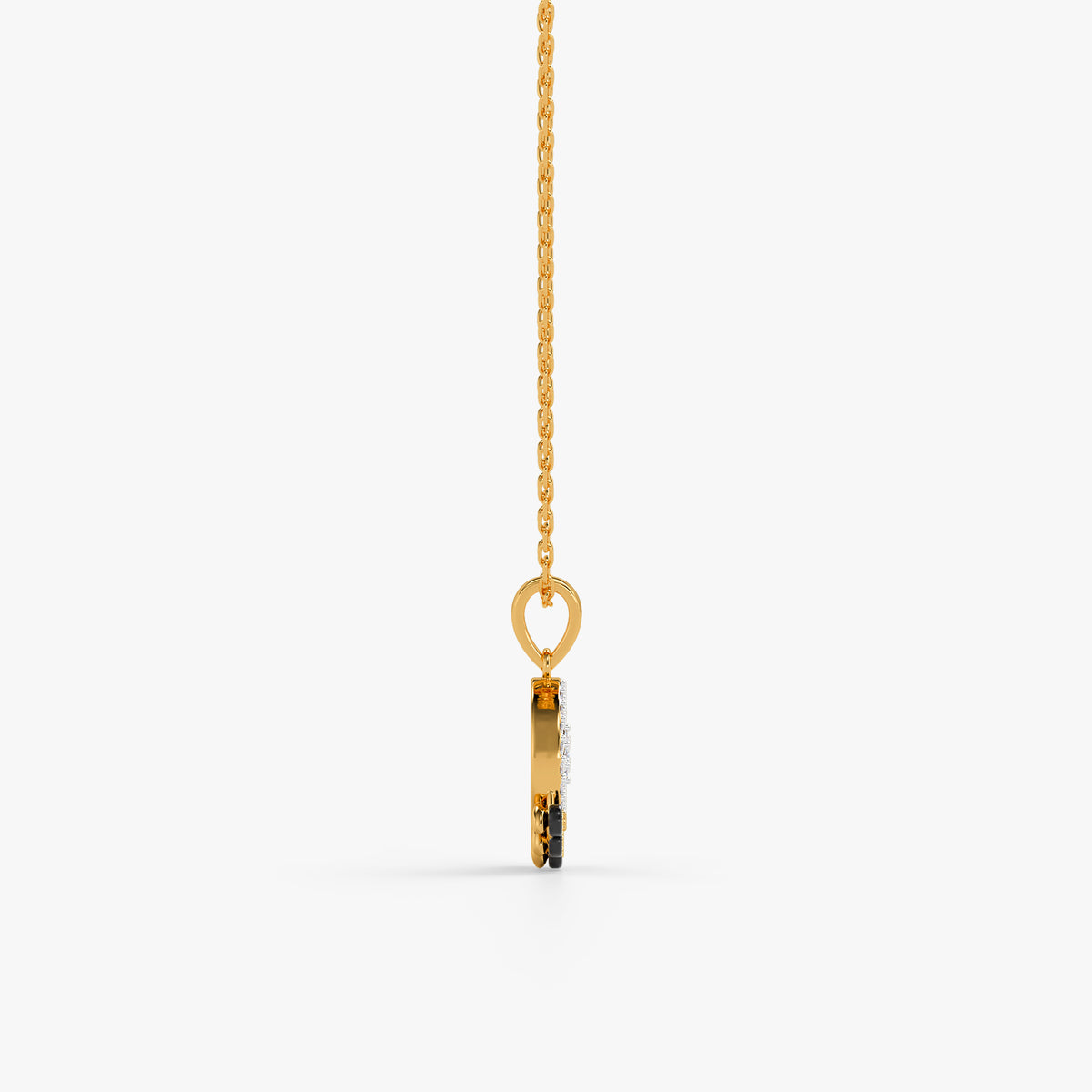 Gold Striking Circle Lab Grown Diamond Pendant