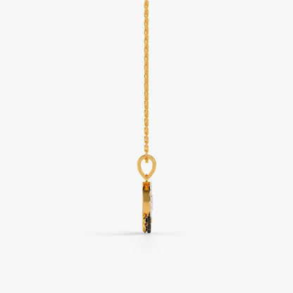 Gold Striking Circle Lab Grown Diamond Pendant