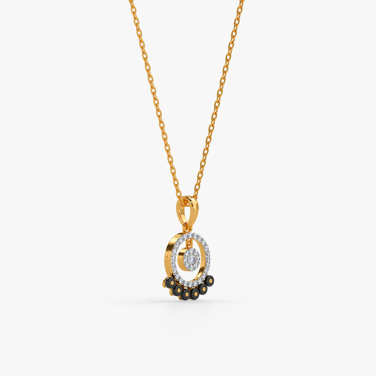 Gold Striking Circle Lab Grown Diamond Pendant