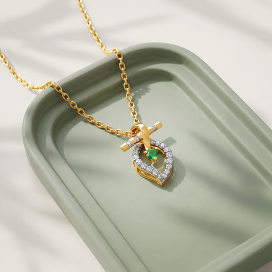 Gold Mohana Murli Lab Grown Diamond Pendant