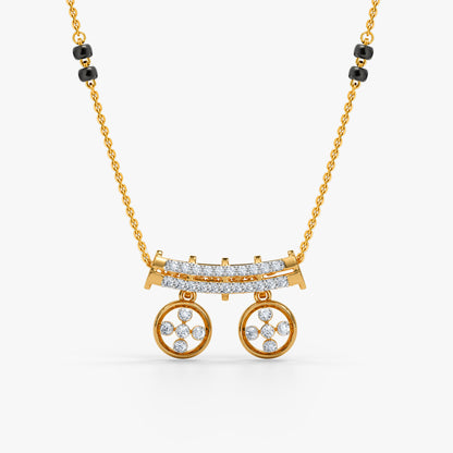 Gold Maithili Lab Grown Diamond Mangalsutra Pendant