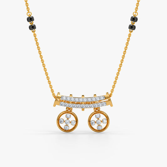 Gold Maithili Lab Grown Diamond Mangalsutra Pendant