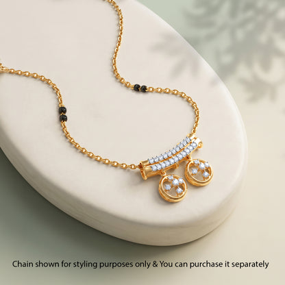 Gold Maithili Lab Grown Diamond Mangalsutra Pendant