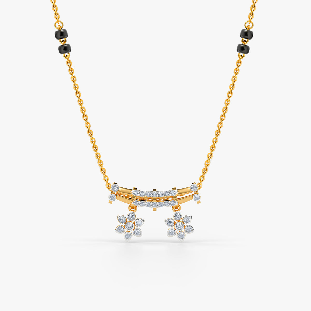 Gold Madhuri Lab Grown Diamond Mangalsutra Pendant