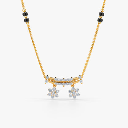 Gold Madhuri Lab Grown Diamond Mangalsutra Pendant