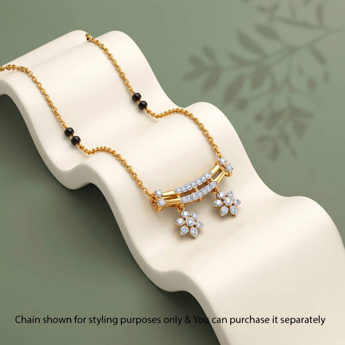 Gold Madhuri Lab Grown Diamond Mangalsutra Pendant