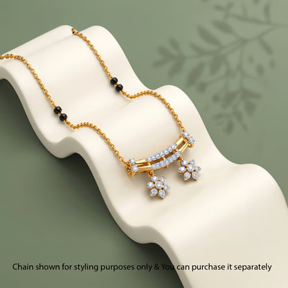 Gold Madhuri Lab Grown Diamond Mangalsutra Pendant