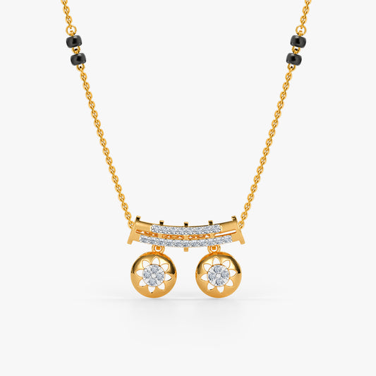 Gold Shalini Lab Grown Diamond Mangalsutra Pendant