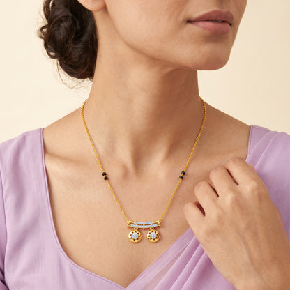Gold Shalini Lab Grown Diamond Mangalsutra Pendant