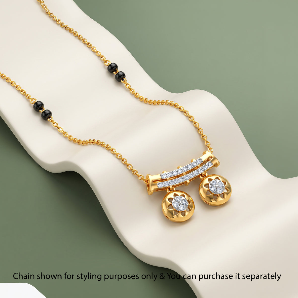Gold Shalini Lab Grown Diamond Mangalsutra Pendant