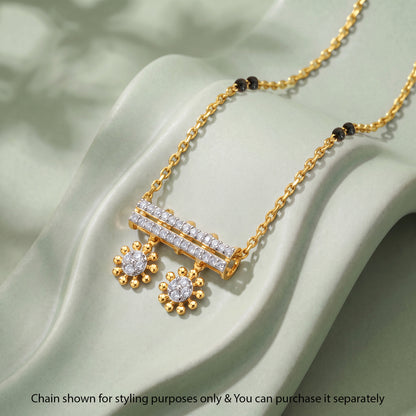 Gold Tanisha Lab Grown Diamond Mangalsutra Pendant