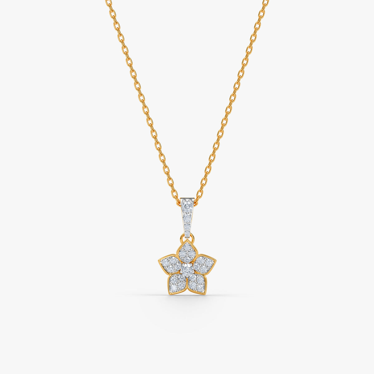 Gold Petal Play Lab Grown Diamond Pendant