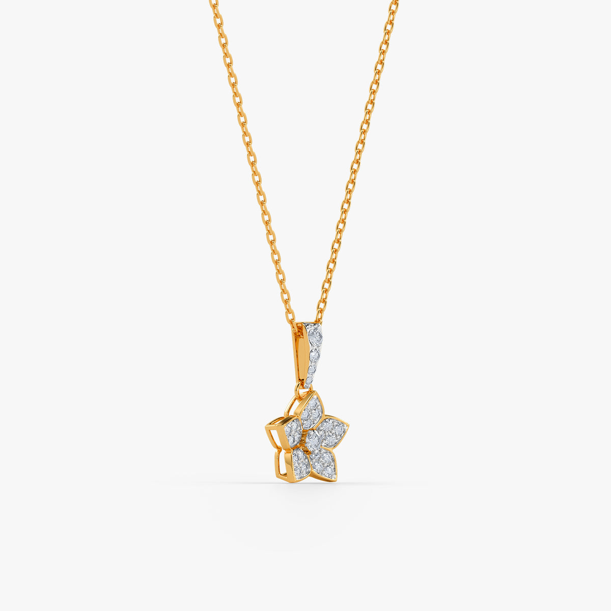 Gold Petal Play Lab Grown Diamond Pendant
