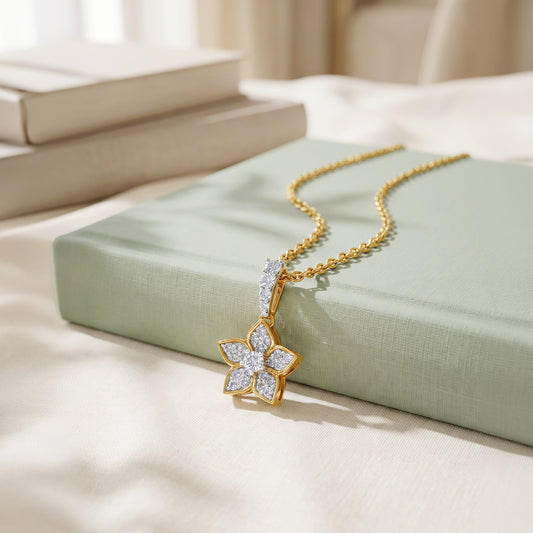 Gold Petal Play Lab Grown Diamond Pendant