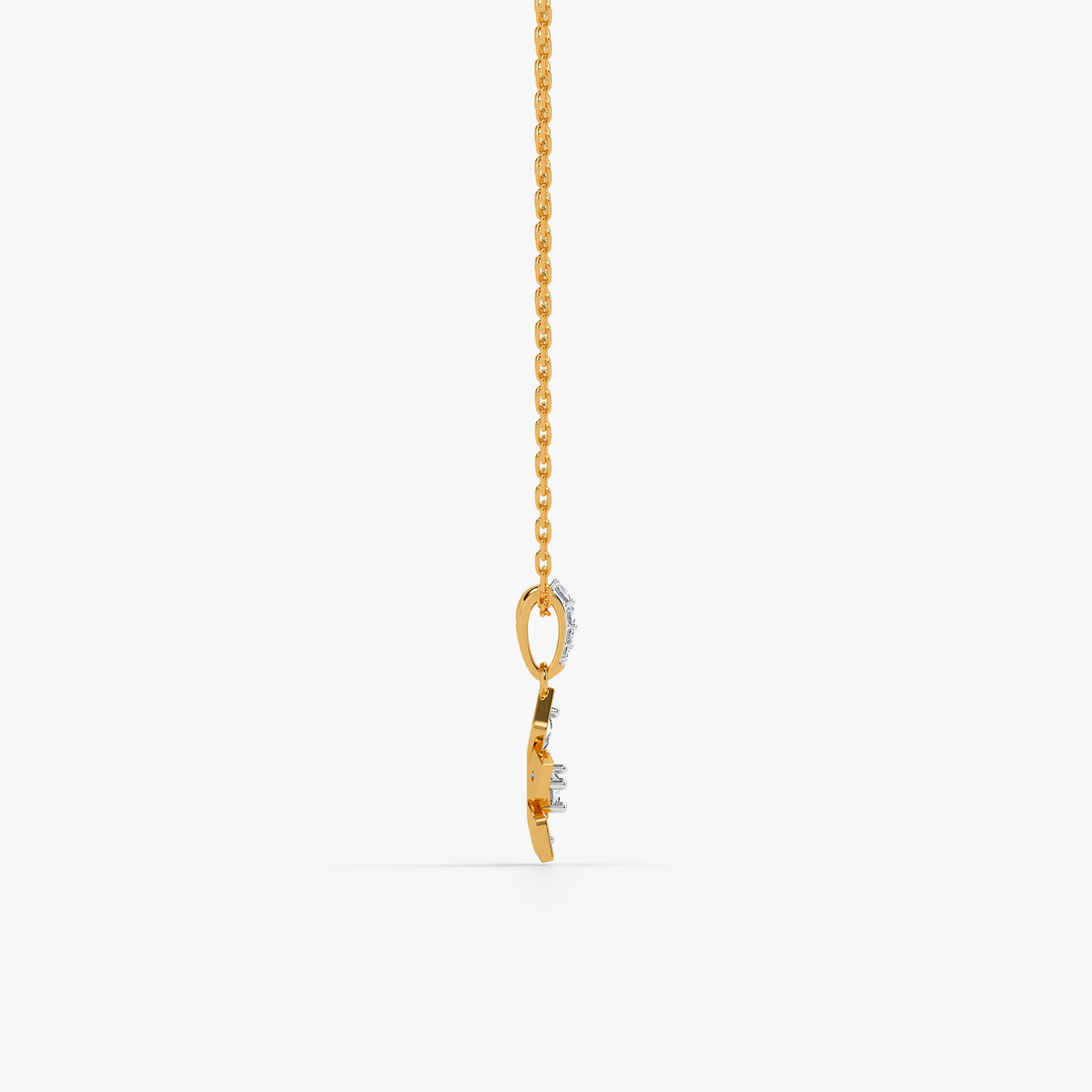 Gold Floral Poetry Lab Grown Diamond Pendant
