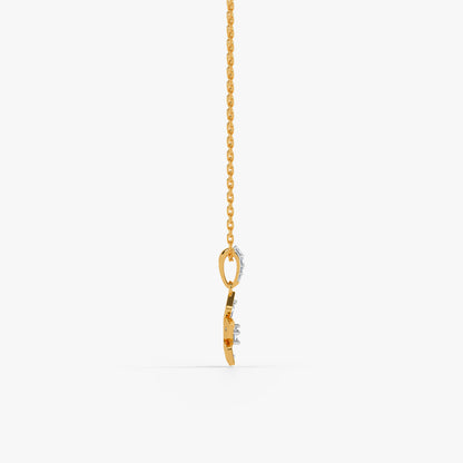 Gold Floral Poetry Lab Grown Diamond Pendant
