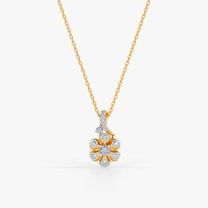 Gold Nightfall Bloom Lab Grown Diamond Pendant