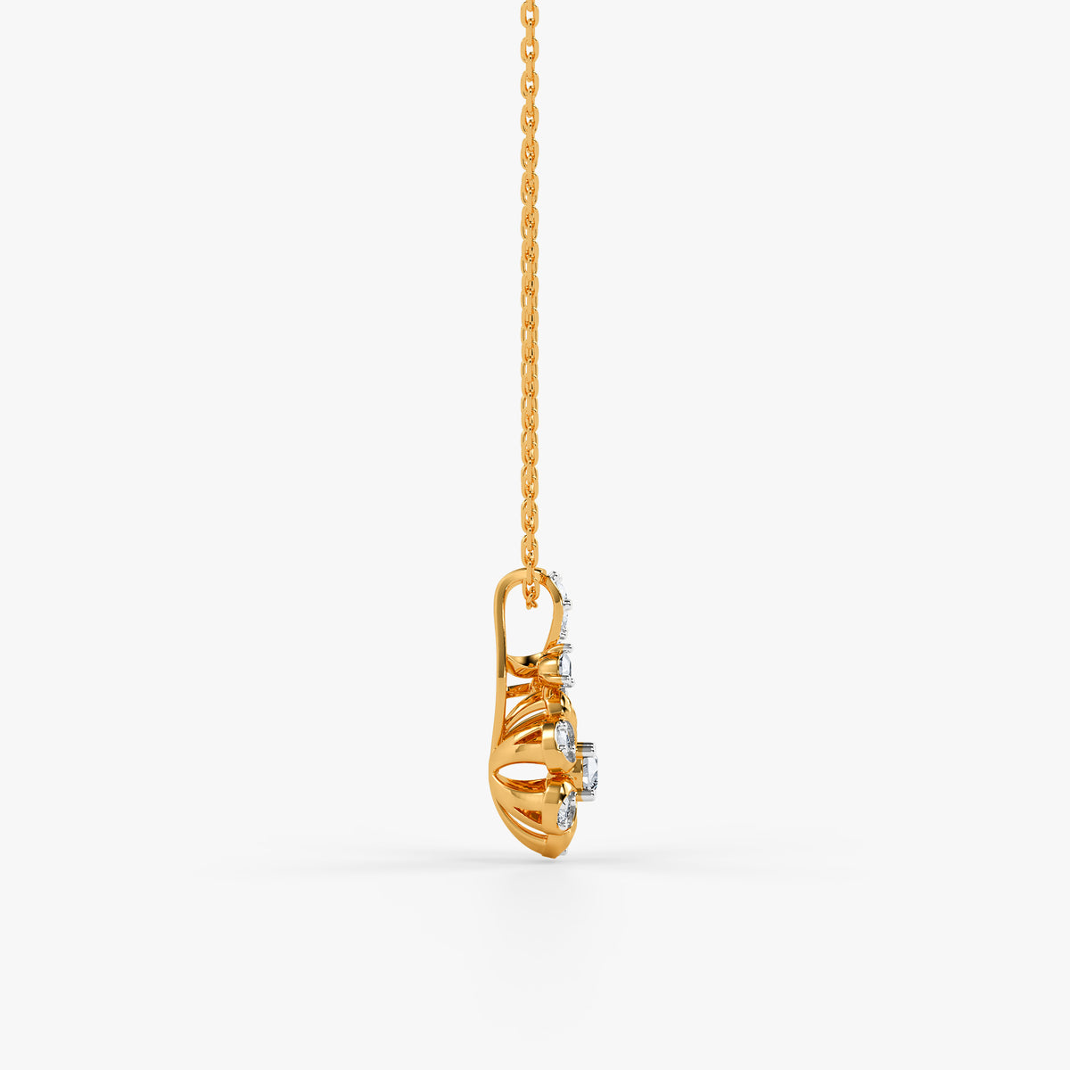 Gold Nightfall Bloom Lab Grown Diamond Pendant