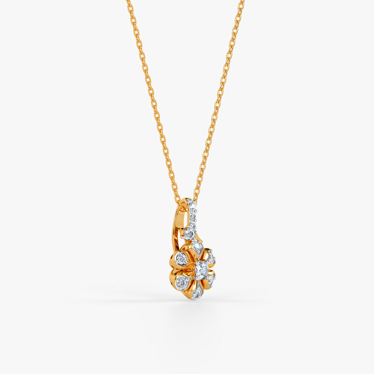 Gold Nightfall Bloom Lab Grown Diamond Pendant