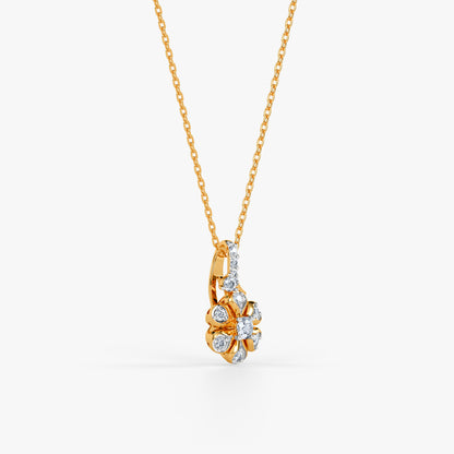 Gold Nightfall Bloom Lab Grown Diamond Pendant