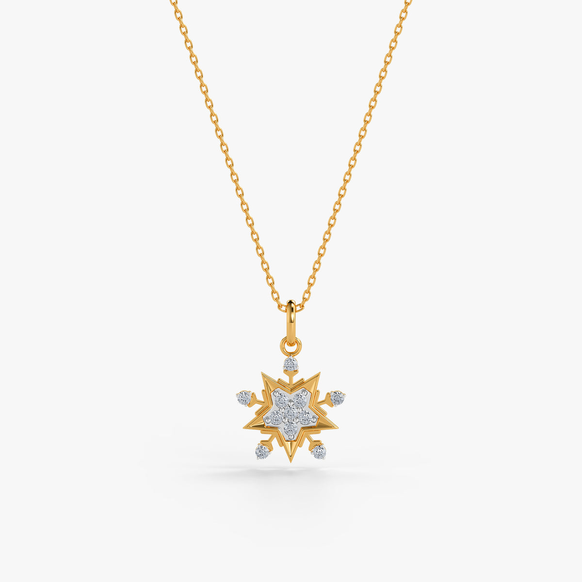 Gold Star Lit Night Lab Grown Diamond Pendant