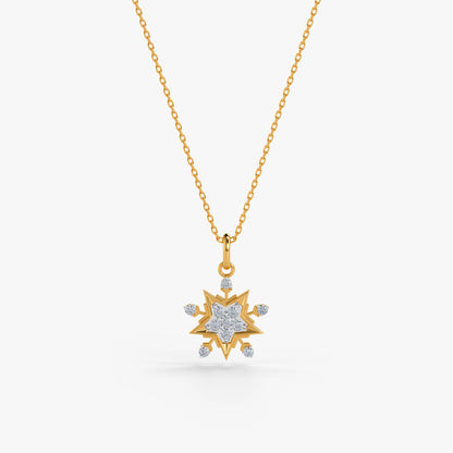 Gold Star Lit Night Lab Grown Diamond Pendant
