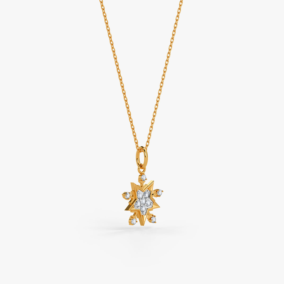 Gold Star Lit Night Lab Grown Diamond Pendant