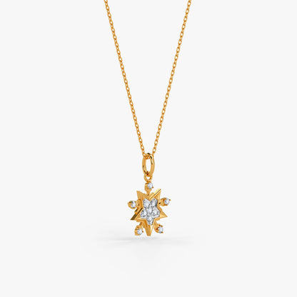 Gold Star Lit Night Lab Grown Diamond Pendant