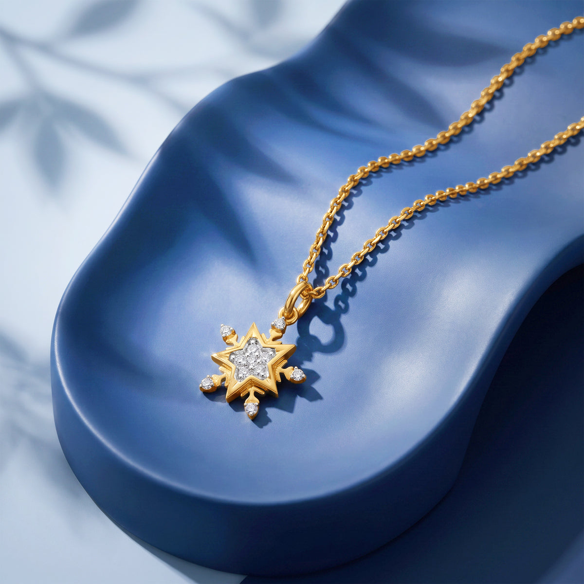 Gold Star Lit Night Lab Grown Diamond Pendant