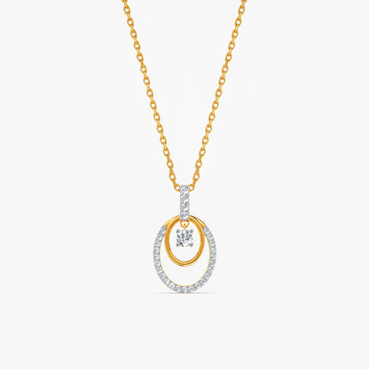 Gold Double The Circle Lab Grown Diamond Pendant