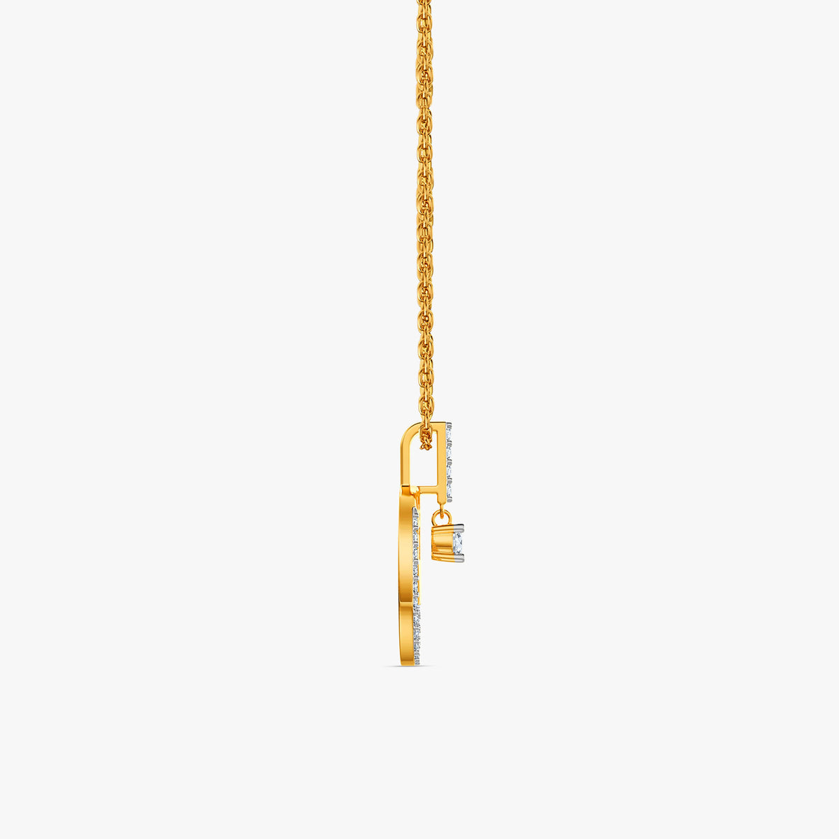 Gold Double The Circle Lab Grown Diamond Pendant