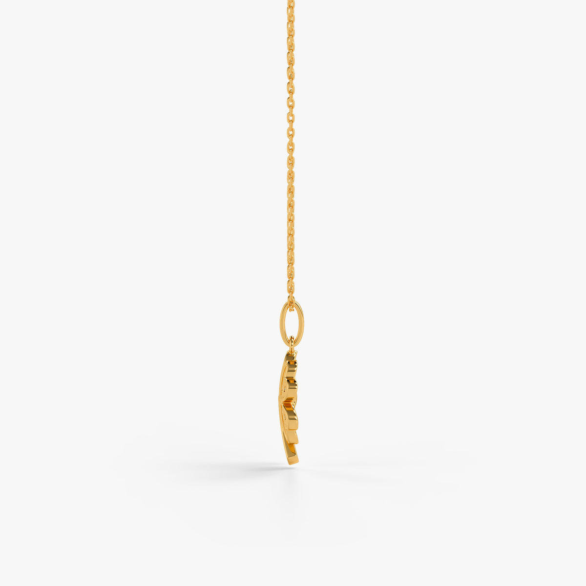 Gold Pretty Clover Lab Grown Diamond Pendant