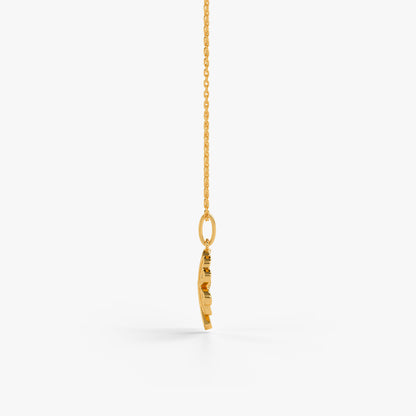 Gold Pretty Clover Lab Grown Diamond Pendant