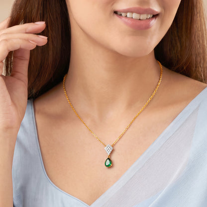 Gold Shadaab Lab Grown Diamond Pendant