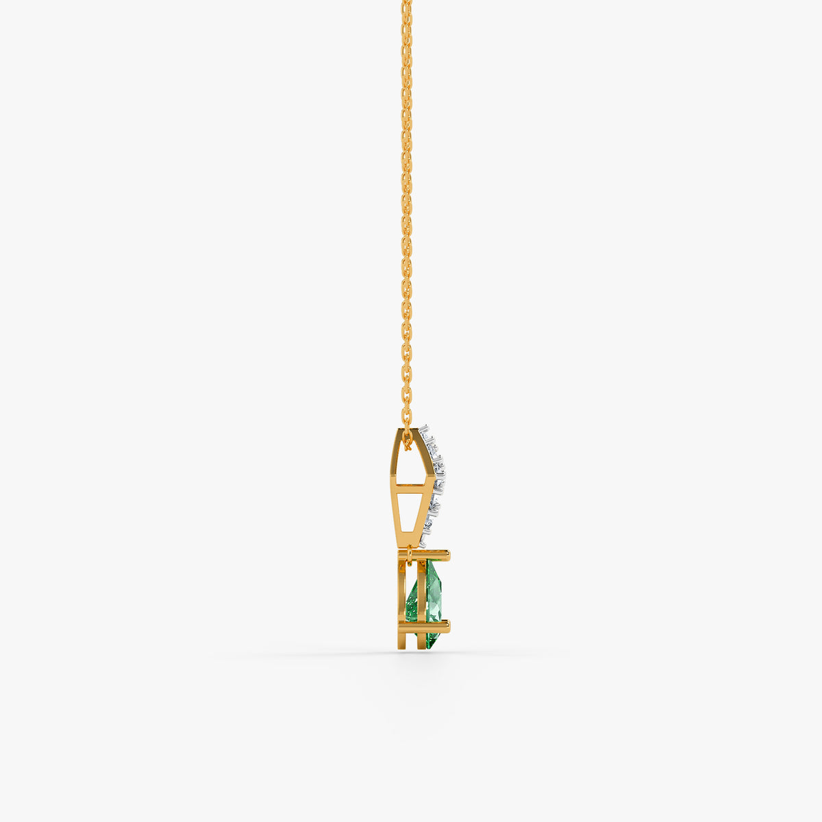 Gold Shadaab Lab Grown Diamond Pendant