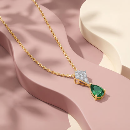 Gold Shadaab Lab Grown Diamond Pendant
