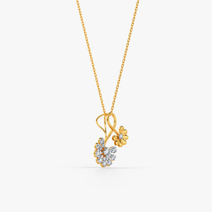 Gold Daisy Dawn Floral Lab Grown Diamond Pendant