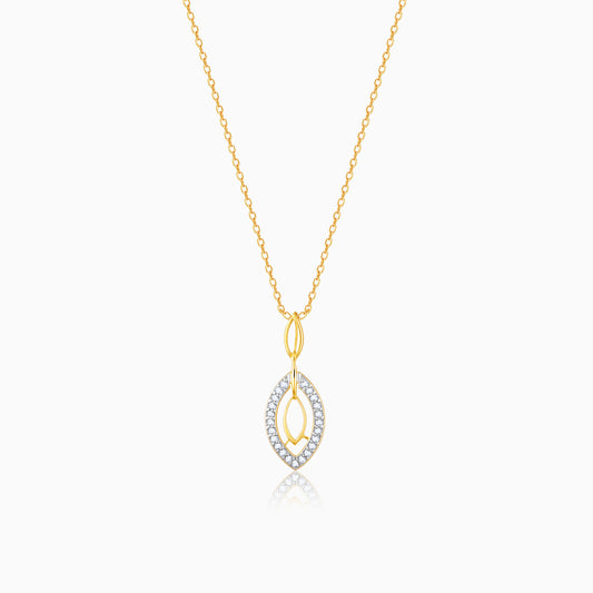 Gold Petal Glow Diamond Pendant