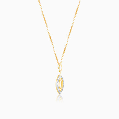 Gold Petal Glow Diamond Pendant