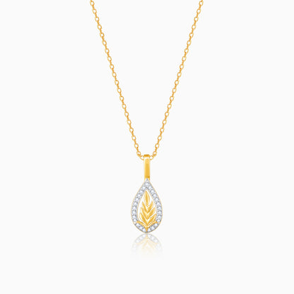 Gold Leafy Glamour Diamond Pendant