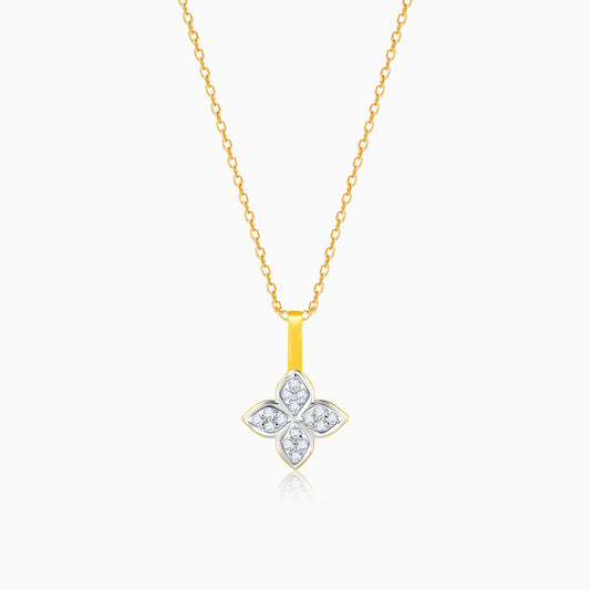 Gold Floral Diamond Pendant