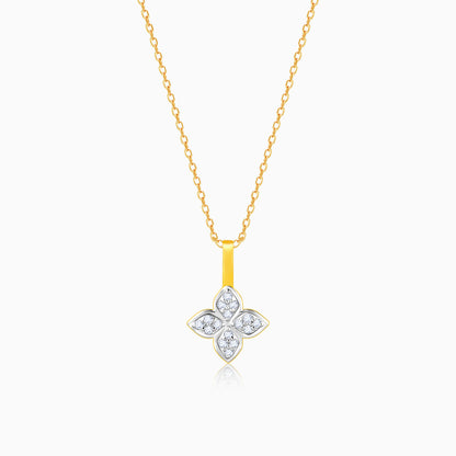 Gold Floral Diamond Pendant