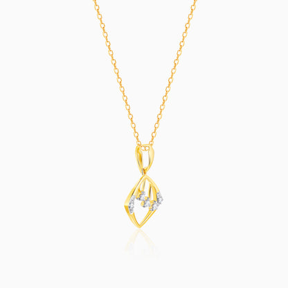 Gold Square Of Elegance Diamond Pendant