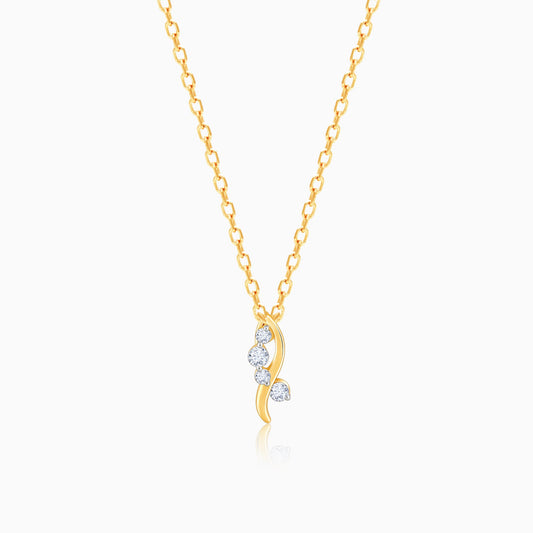 Gold Wave Diamond Pendant