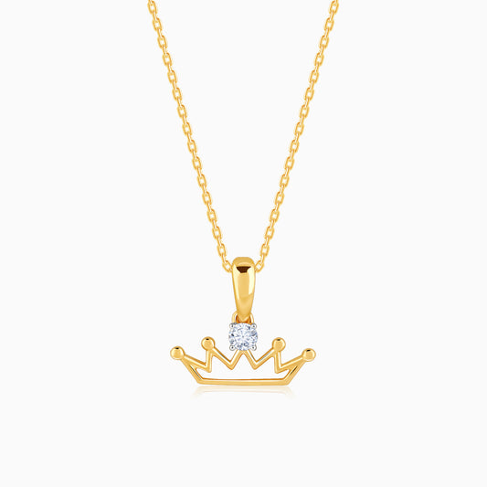 Gold Crown Glory Diamond Pendant