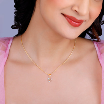 Gold Blossoming Beauty Diamond Pendant